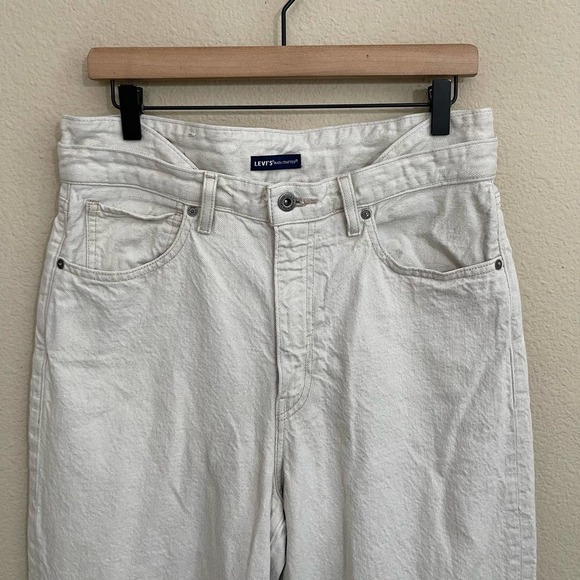Levi's Hip Hugger Cottonized Hemp Straight Denim Jeans Willow Creamy White 30 - Picture 6 of 13